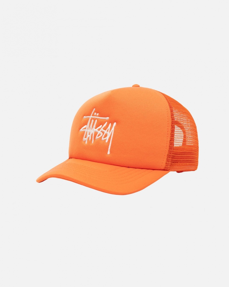 Stussy Trucker Big Basic Snapback - Unisex Narancssárga | UHUTG38387