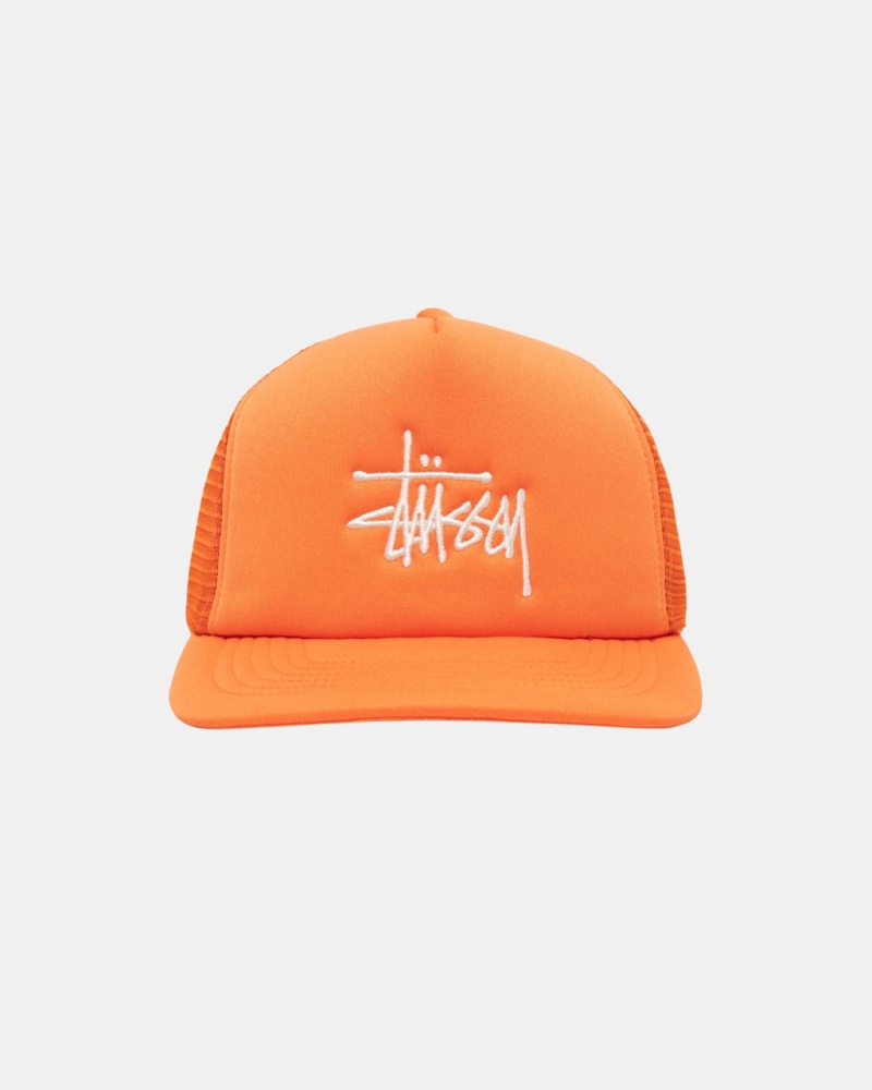 Stussy Trucker Big Basic Snapback - Unisex Narancssárga | UHUTG38387