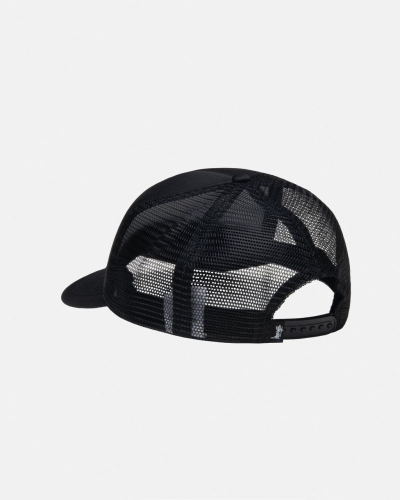 Stussy Trucker Ss-Link Snapback - Unisex Fekete | YHUVQ65519