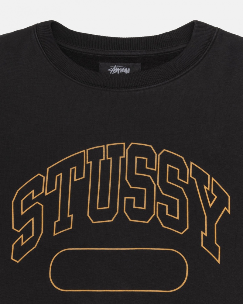 Stussy Varsity Oversized Crew - Unisex Hoodies Fekete | PHUER39342