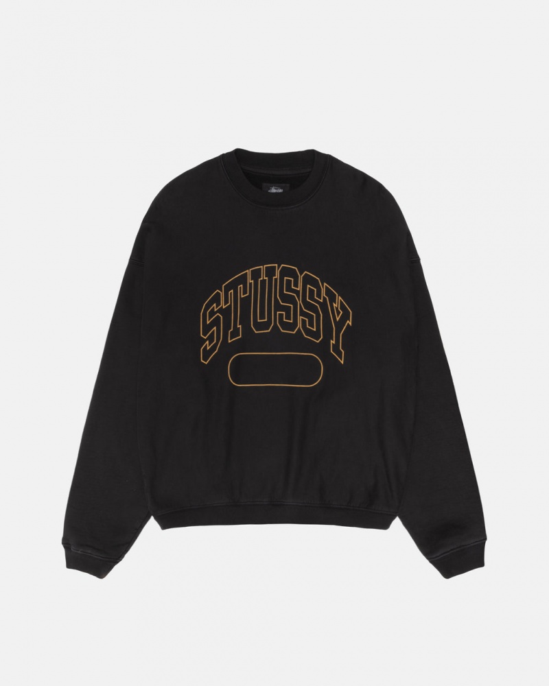 Stussy Varsity Oversized Crew - Unisex Hoodies Fekete | PHUER39342