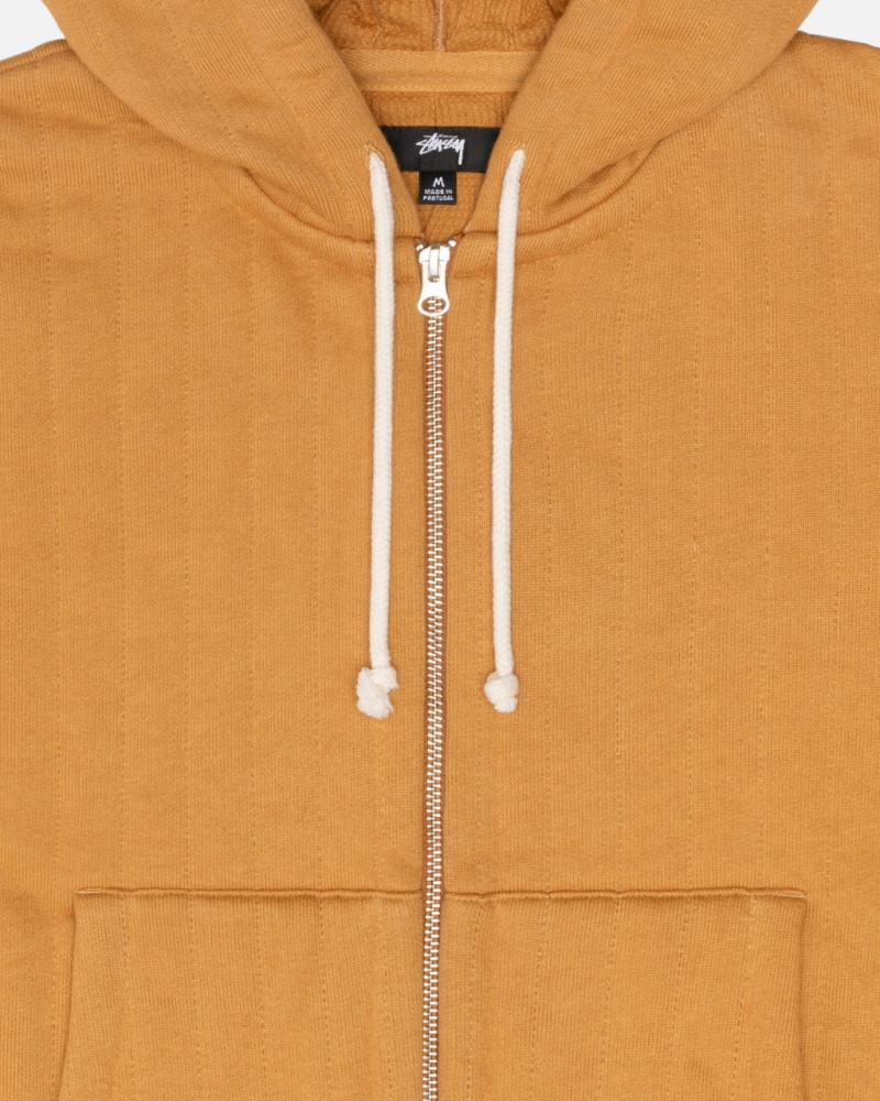 Stussy Vertical Steppelt Zip Hoodie - Unisex Hoodies Barna | BHUSO11098