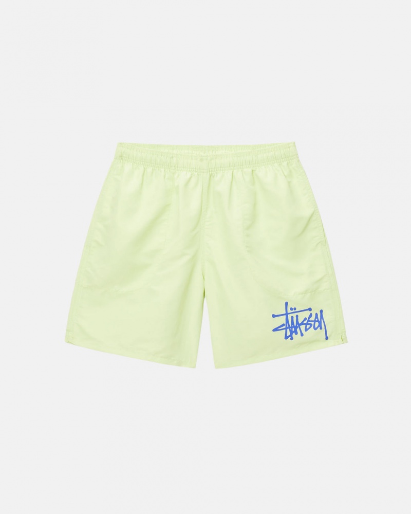 Stussy Vizi Rövid Big Basic - Unisex Shorts Trunks Világos Zöld | QHUUV82384