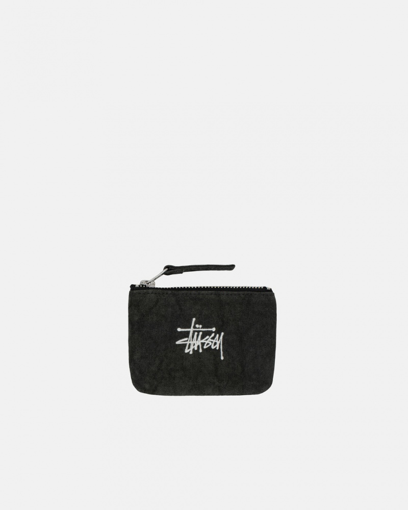 Stussy Vászon Coin Pouch - Unisex Bags Fekete | HUCVG59583