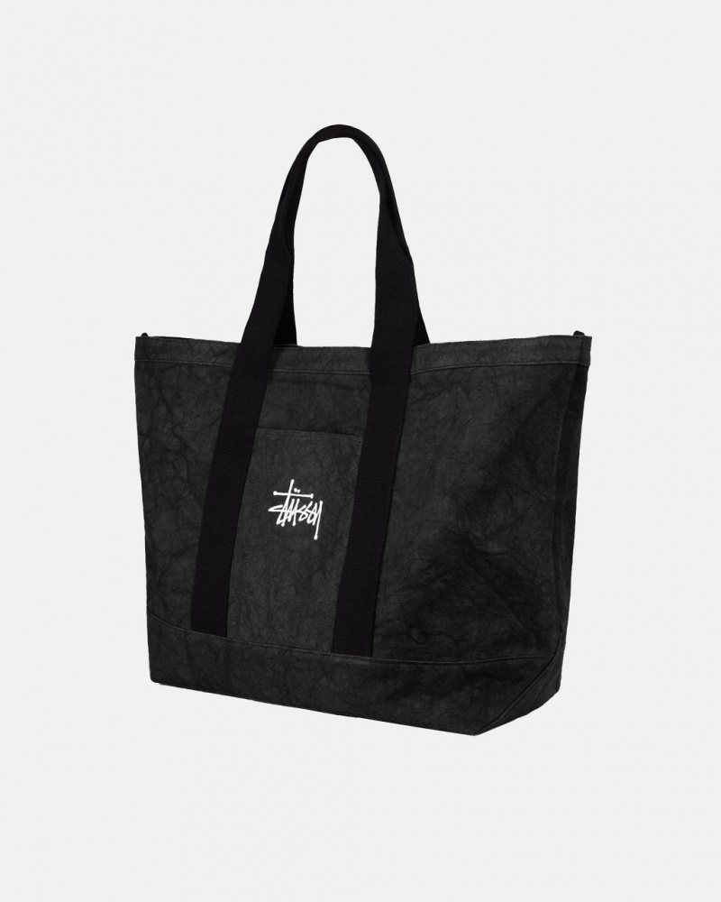 Stussy Vászon Extra Large Tote Bag - Unisex Bags Fekete | QHUWA78463