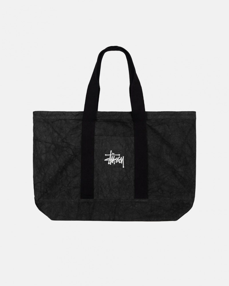 Stussy Vászon Extra Large Tote Bag - Unisex Bags Fekete | QHUWA78463