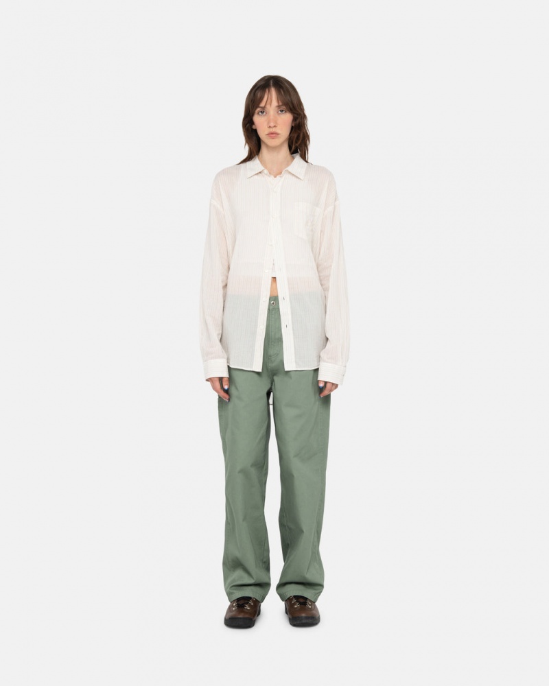 Stussy Workgear Trouser Twill - Unisex Pants Zöld | AHUWC93757