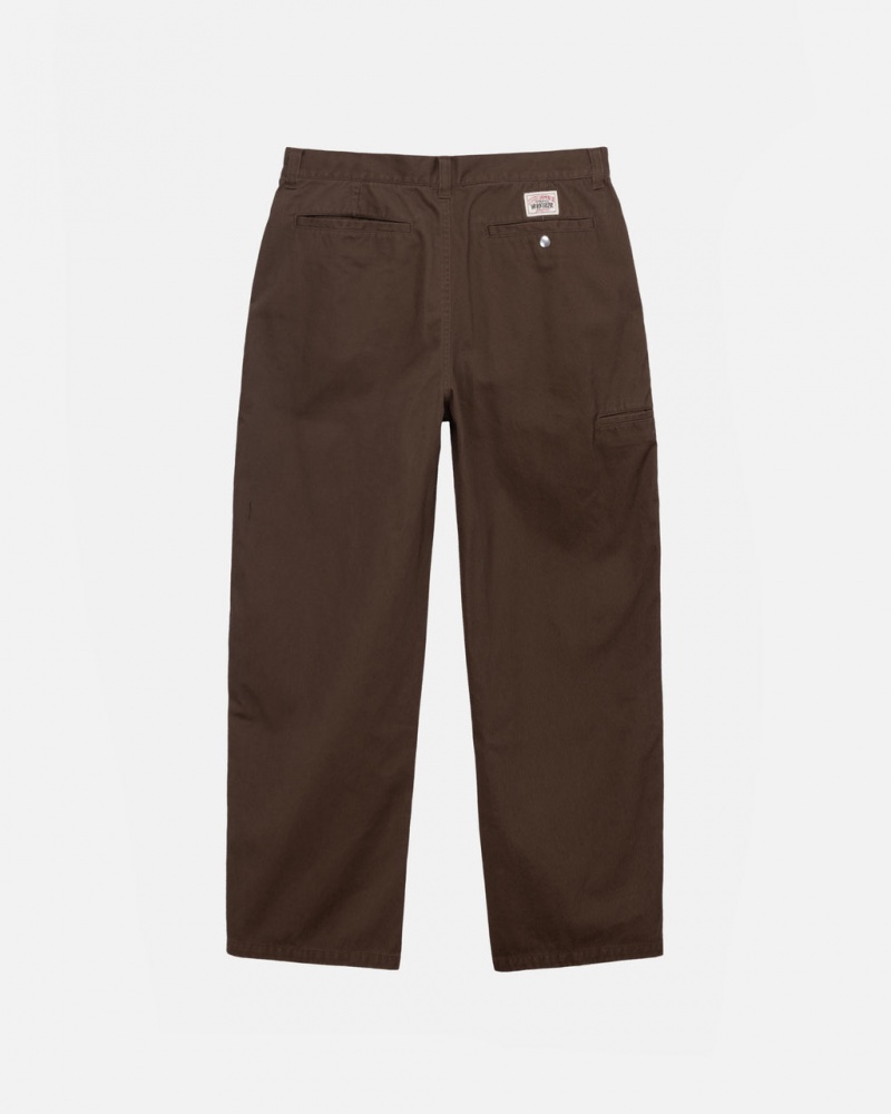 Stussy Workgear Trouser Twill - Unisex Pants Barna | HUEGJ58011