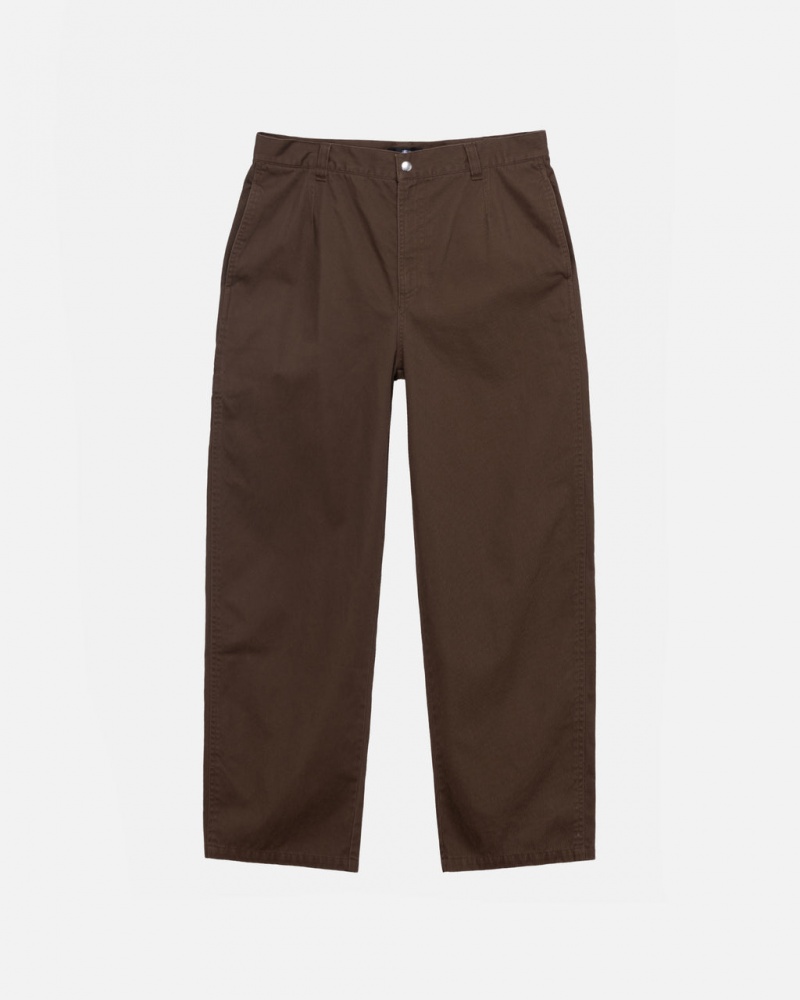 Stussy Workgear Trouser Twill - Unisex Pants Barna | HUEGJ58011