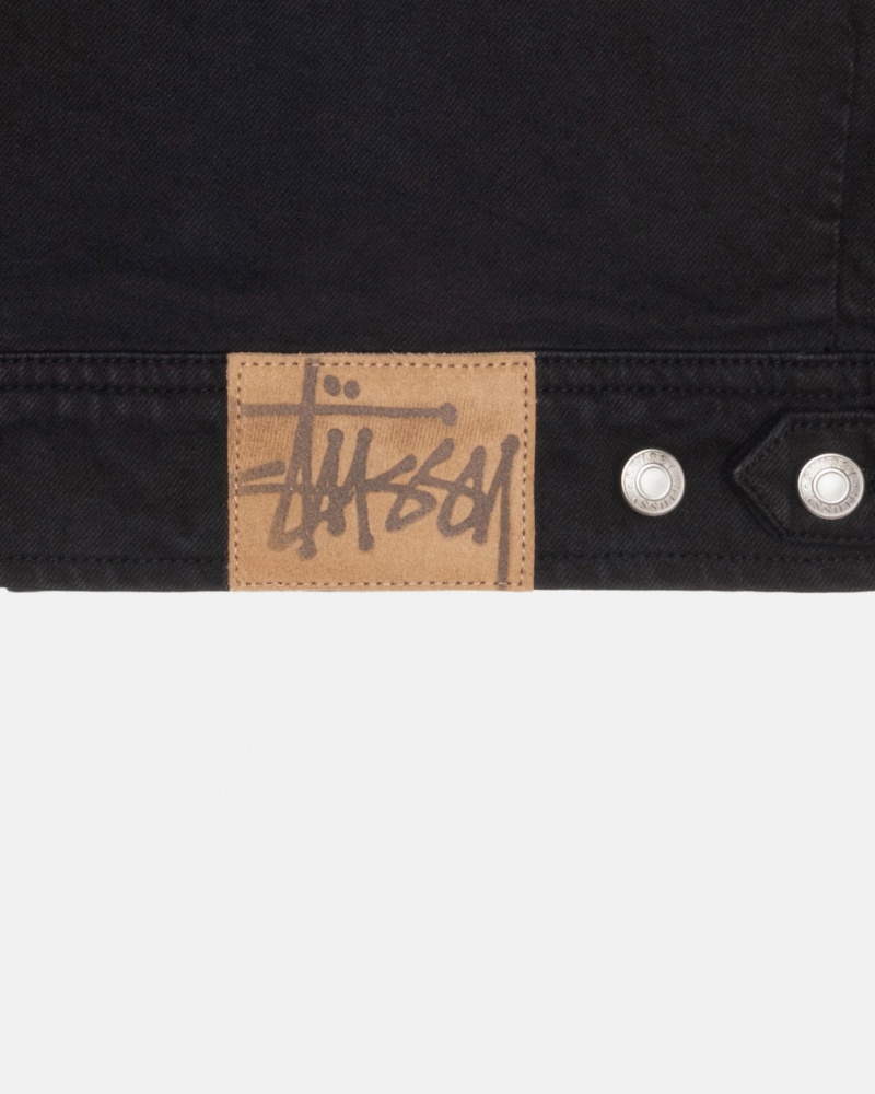 Stussy Zip Munka Jacket Overdyed - Unisex Jackets Fekete | FHUHY30772