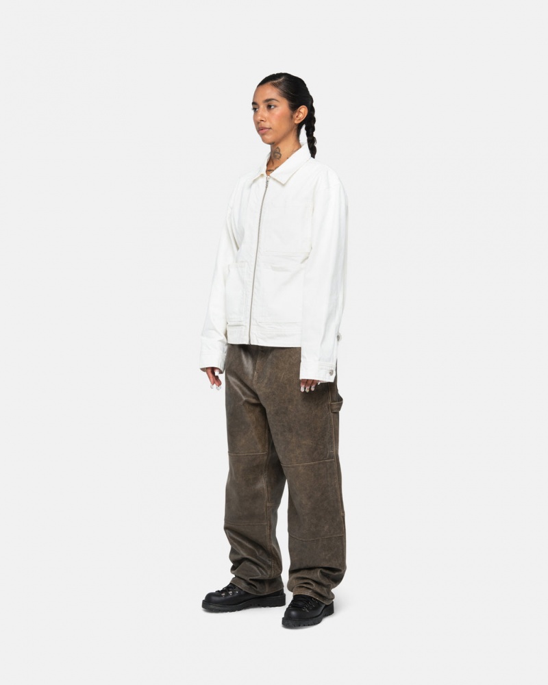 Stussy Zip Munka Jacket Overdyed - Unisex Jackets Outerwear Bézs | AHUDF80561